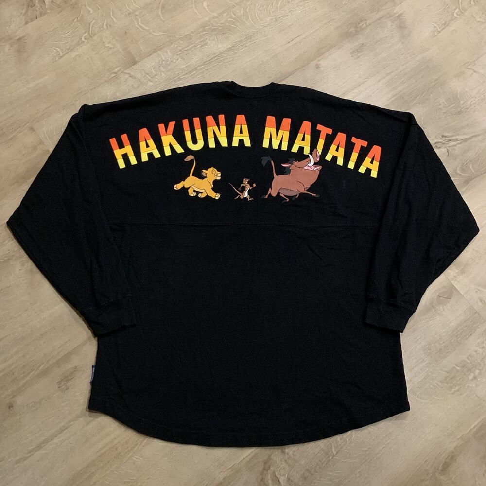 Disney Parks The Lion King Hakuna Matata Spirit Jersey Shirt Adult Large L Black